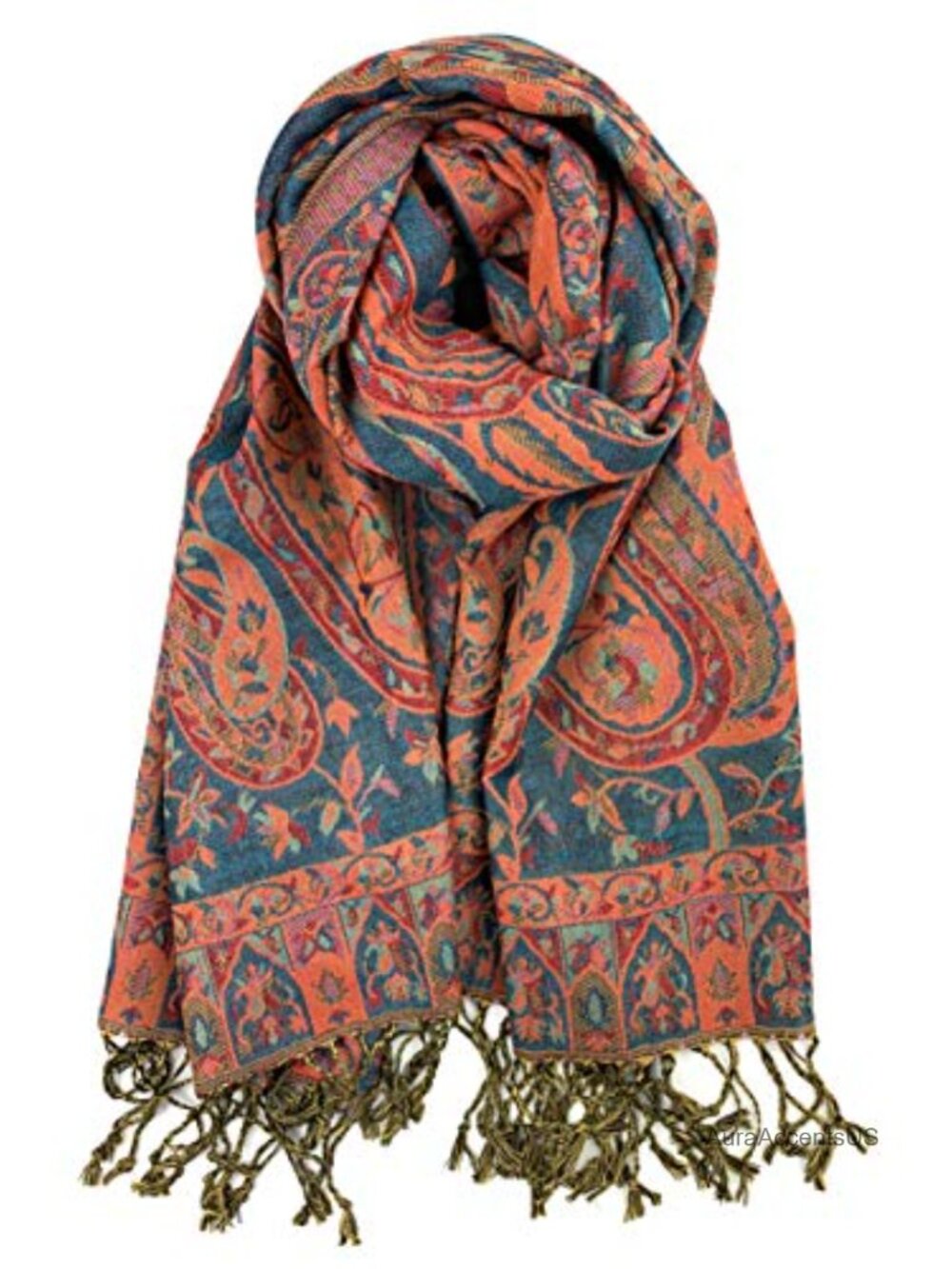 Pashmina Shawl Wrap Tapestry Ethnic Paisley Fringed Scarf Viscose Acrylic